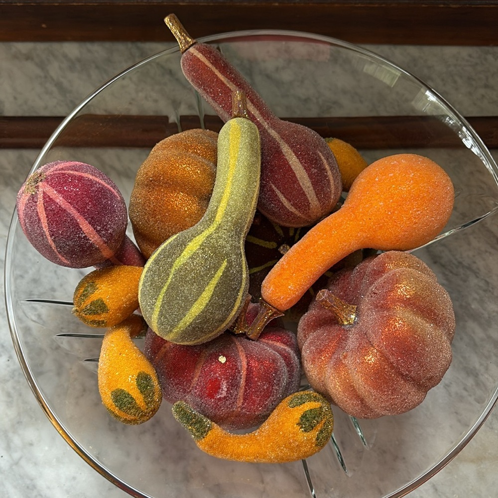 BUNDLE Decorative Fall Filler Autumnal Beaded & Velvet Pumpkins, Gourds, Acorns - Picture 5 of 15